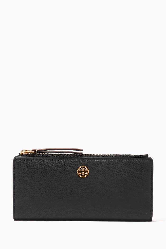 

Robinson Slim Wallet in Pebbled-leather, Black