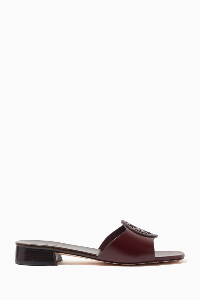 

Bombé Miller Slides in Leather, C-Width, Black