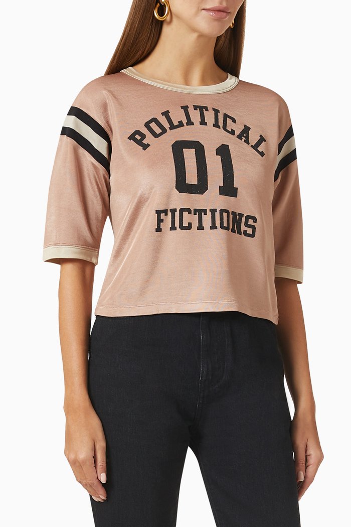 

Political Fiction Printed T-shirt in Jersey, Pink