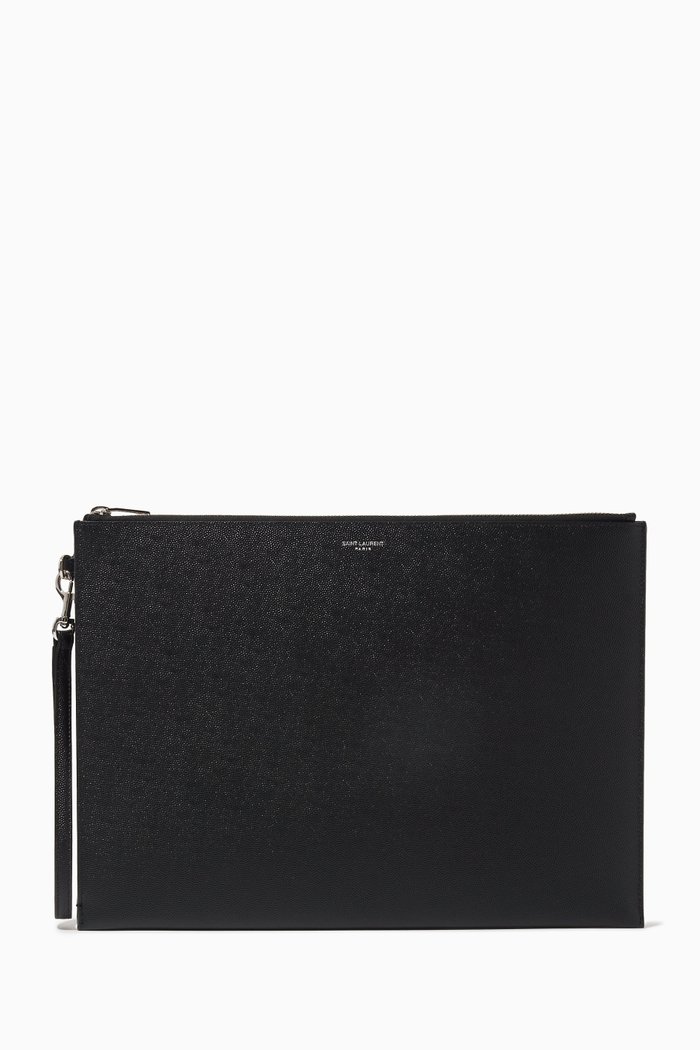 

Logo Document Holder in Calf Leather, Black