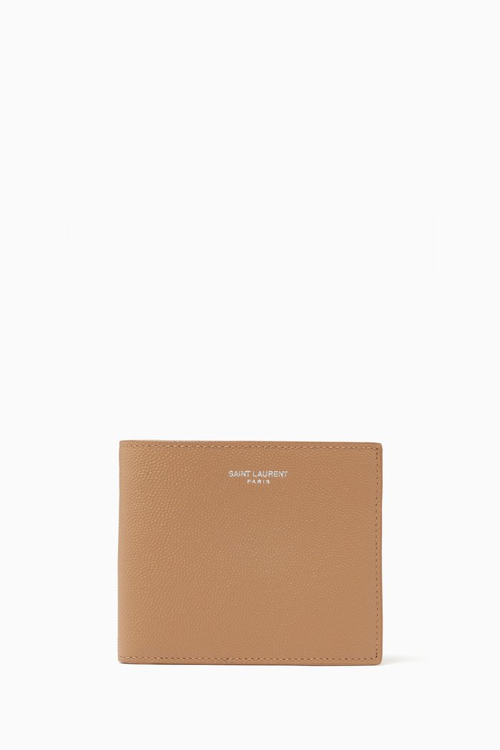 

East/West Wallet in Grain De Poudre Embossed Leather, Neutral