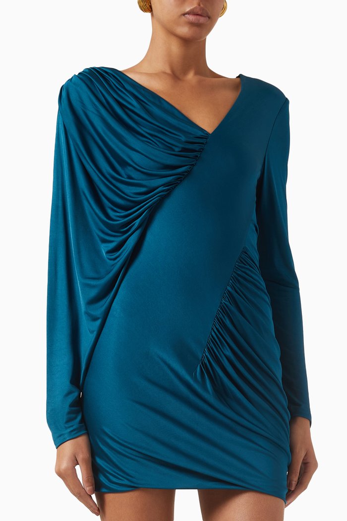 

Draped Dress in Jersey, Blue