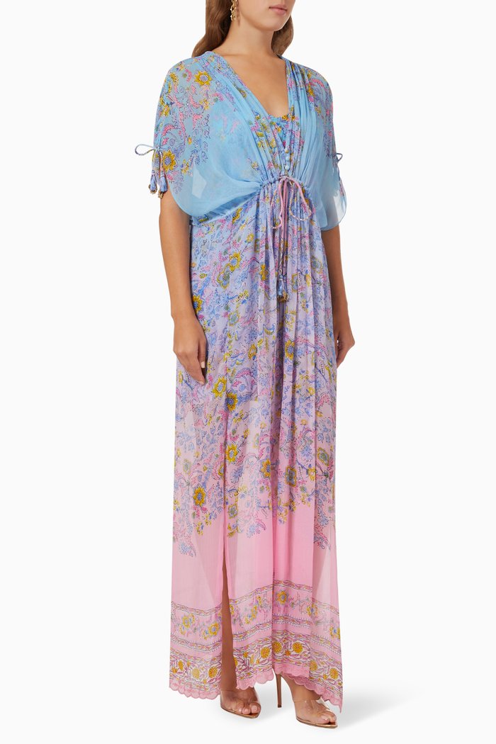 

Printed Drawstring Kaftan, Multicolour