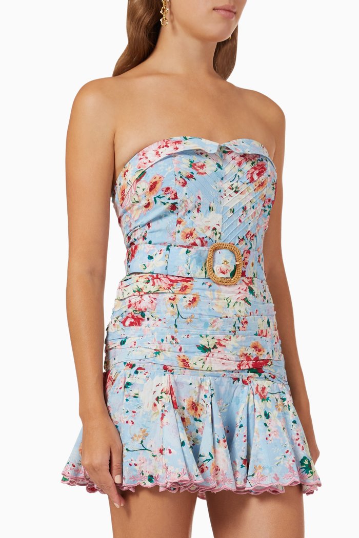 

Tula Floral-print Mini Dress, Blue