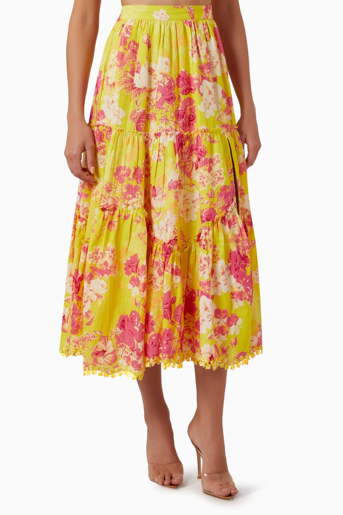 

Aurili Skirt in Cotton-linen, Yellow