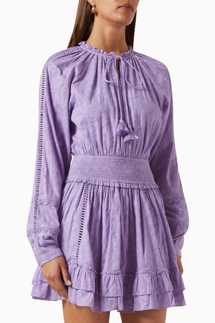 

Smocked Mini Dress, Purple