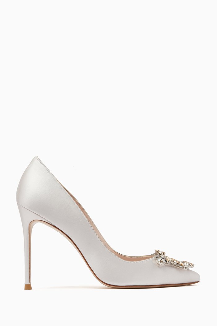

Margaux 100 Pumps in Satin, White