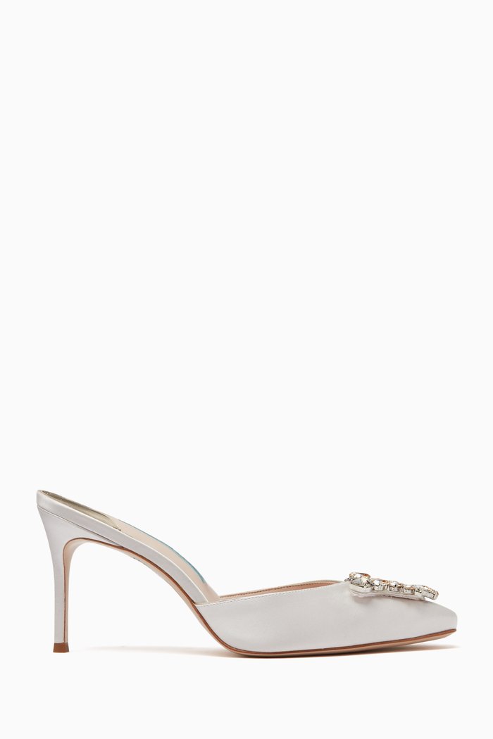 

Margaux 85 Mules in Satin, White