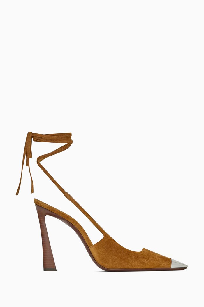 

Blade 105 Slingback Pumps in Suede, Brown