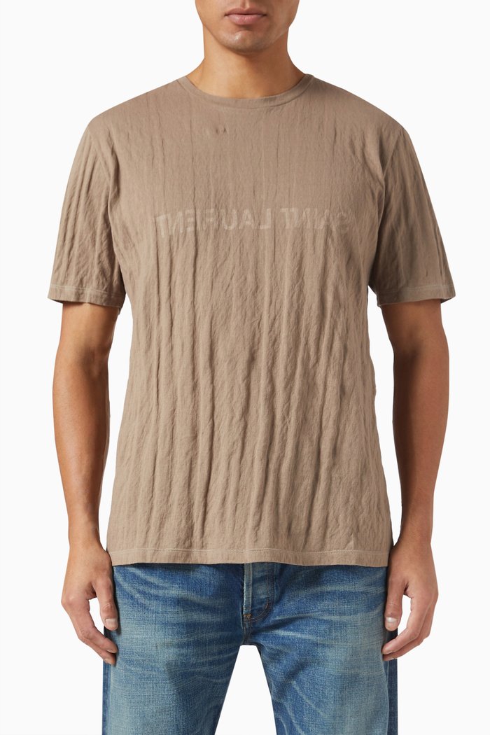 

Reverse Logo T-shirt in Cotton Jersey, Brown