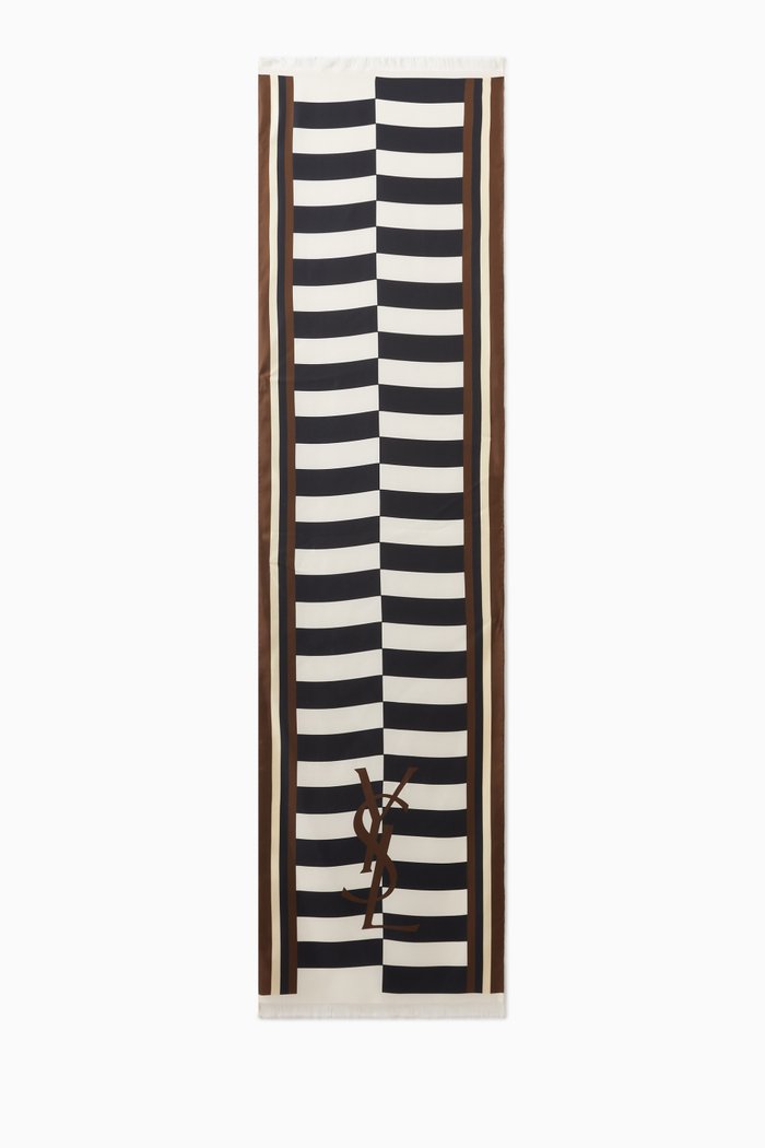 

Monogram Cassandre Scarf in Silk-twill, Black