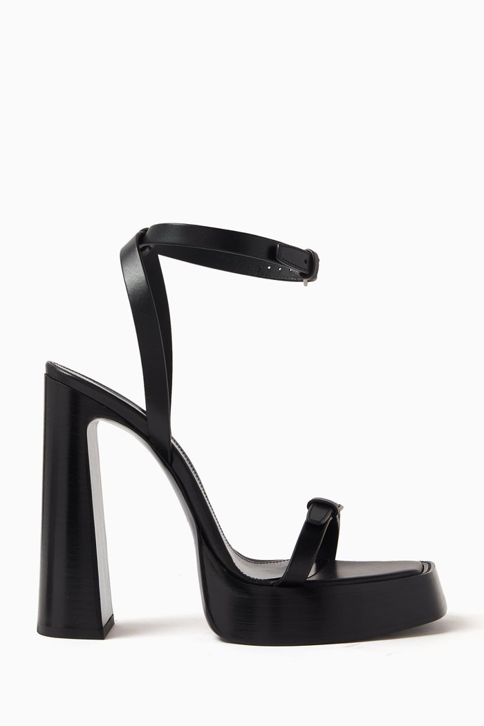 

Platz 105 Platform Sandals in Leather, Black