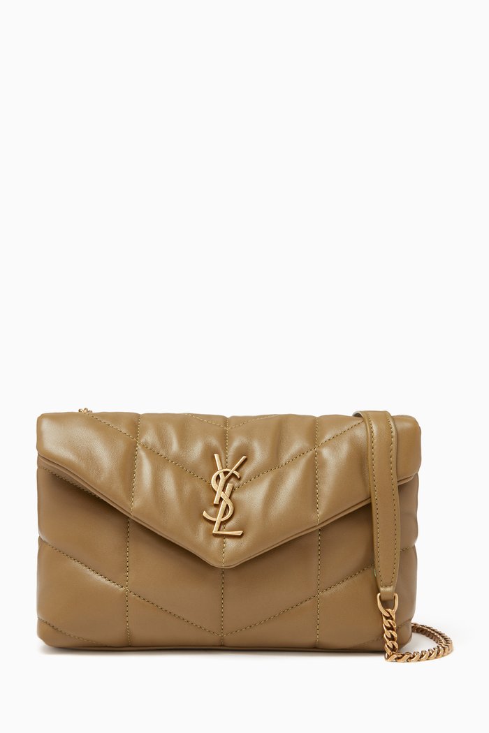 

Puffer Toy Bag in Quilted Lambskin Leather, Green