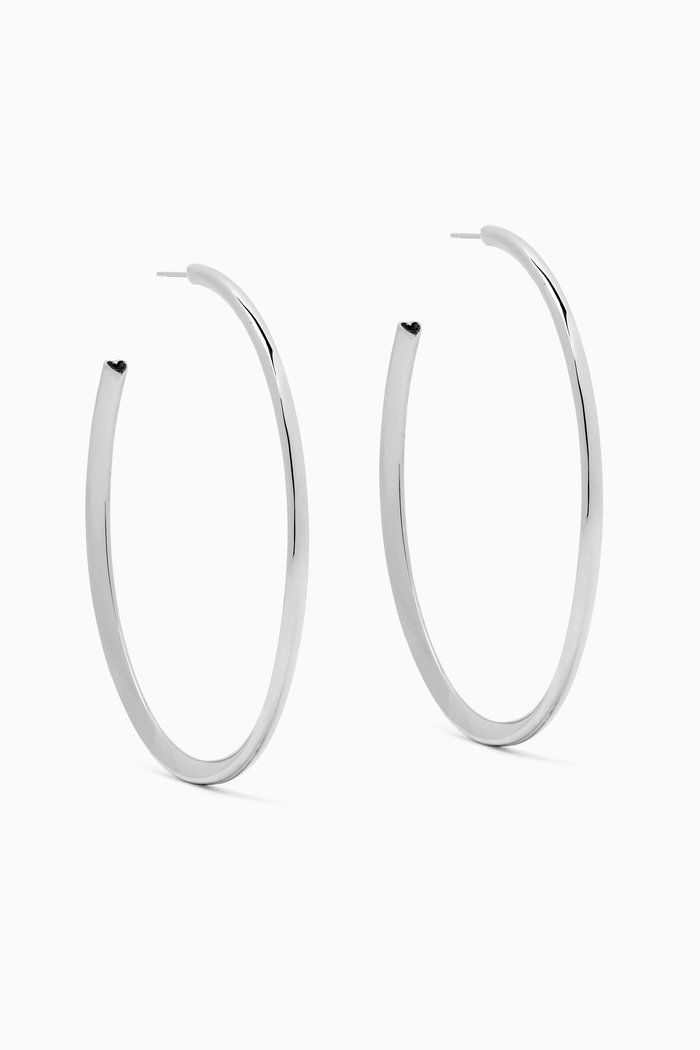 

Heart Hoop Earrings in Brass, Silver