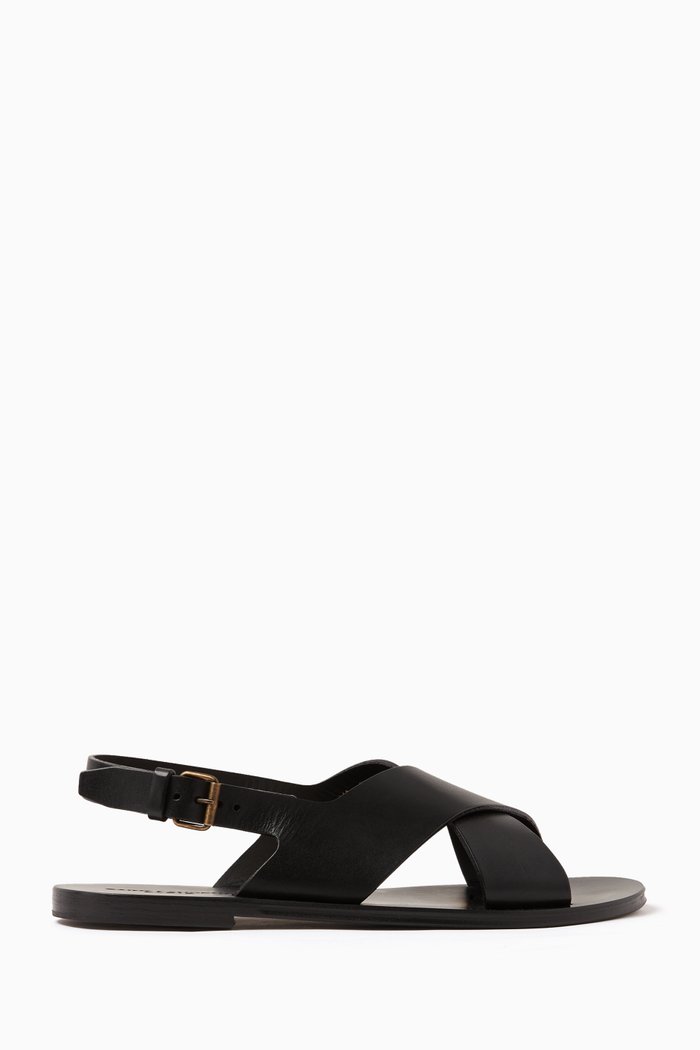 

Mojave Sandals in Smooth Leather, Black
