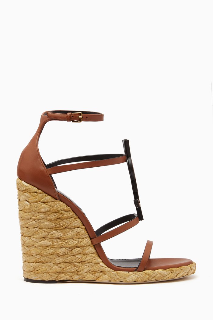 

Cassandra 105 Wedge Sandals in Leather, Brown