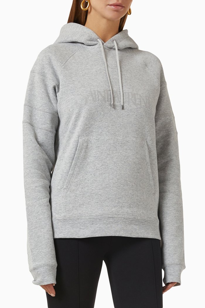 

Logo Hoodie in Stretch-cotton, Grey