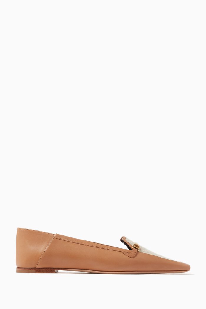 

Chris Point Toe Loafers in Leather, Gold