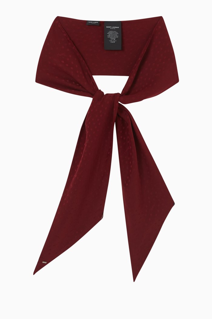 Monogram Lavallière Scarf in Silk-Satin, Red