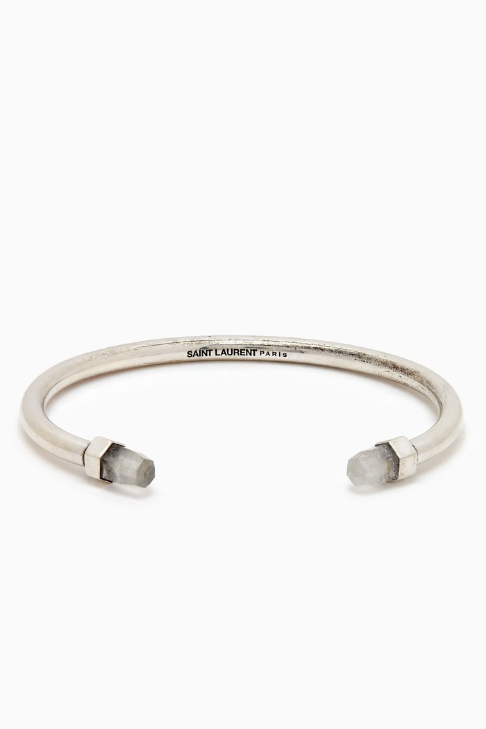 

Quartz Open Bracelet in Metal, Silver