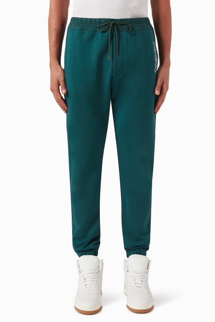 

Logo Sweatpants in Cotton Fleece, Green