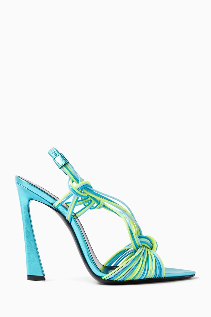 

Pool Slingback Sandals in TPU & Metallic Leather, Blue