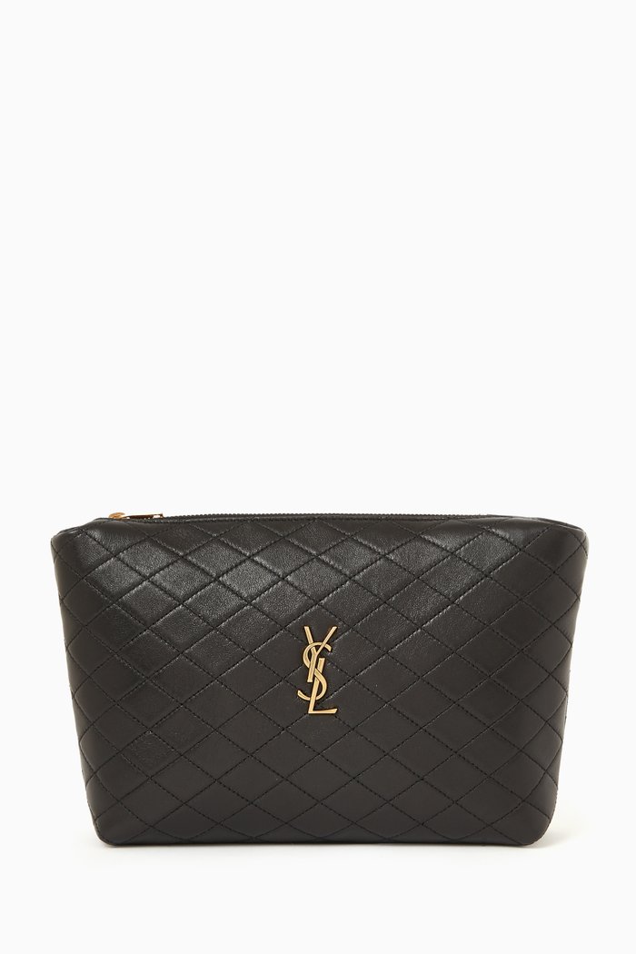 

Gaby Cosmetic Pouch in Quilted Lambskin, Black