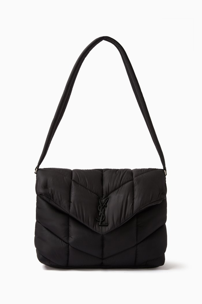 

Puffer Messenger Bag in Econyl, Black