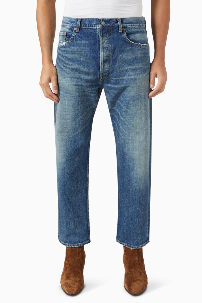 

Straight-fit Jeans in Denim, Blue