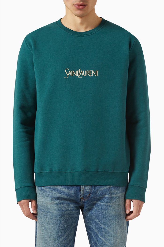 

SAINT LAURENT Sweatshirt in Organic Cotton, Green