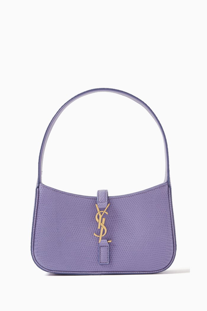 

Mini Le 5 A 7 Hobo Bag in Lizard Leather, Purple