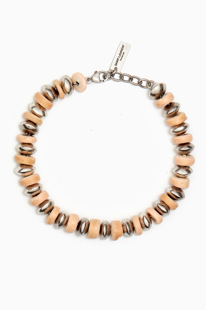 

Multi-beads Bracelet in Metal & Wood, Silver