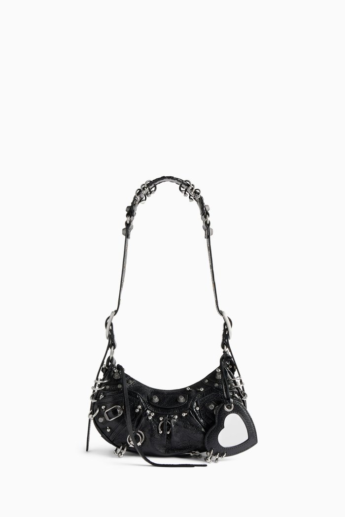 

Le Cagole XS Shoulder Bag with Piercings in Arena Lambskin, Black