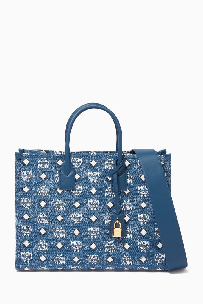 

Large Munchen Tote in Denim, Blue