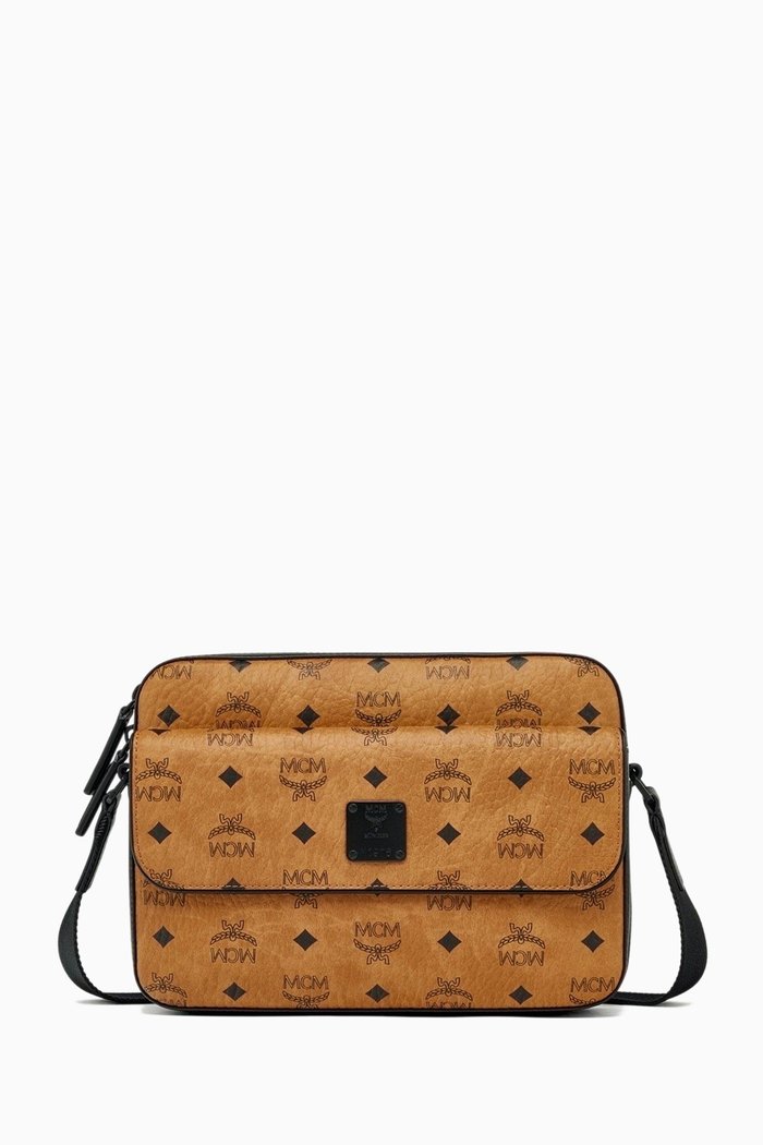 

Medium Aren Messenger Bag in Visetos, Brown