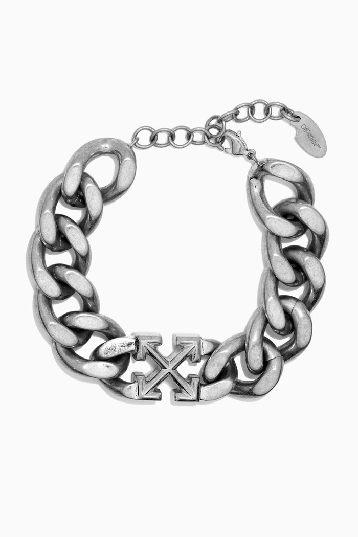 

Arrow Chained Bracelet in Brass, Silver