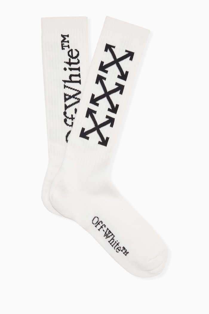 

Arrow Bookish Socks in Cotton-blend, White