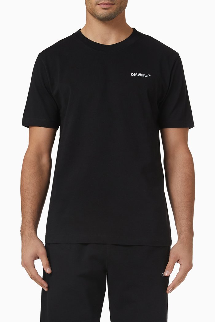 

Helvetica Logo Slim T-shirt in Cotton, Black