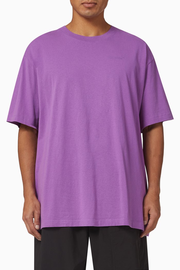 

Diag Tab Print T-shirt in Cotton, Purple