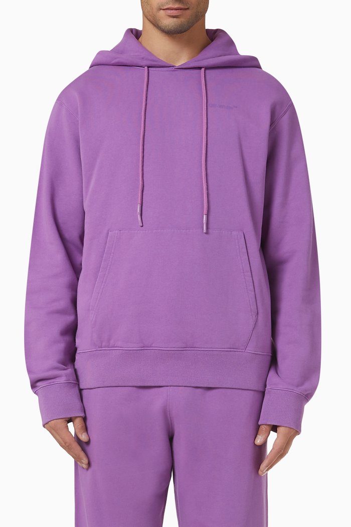 

Diag Tab Print Print Slim Hoodie in Cotton, Purple
