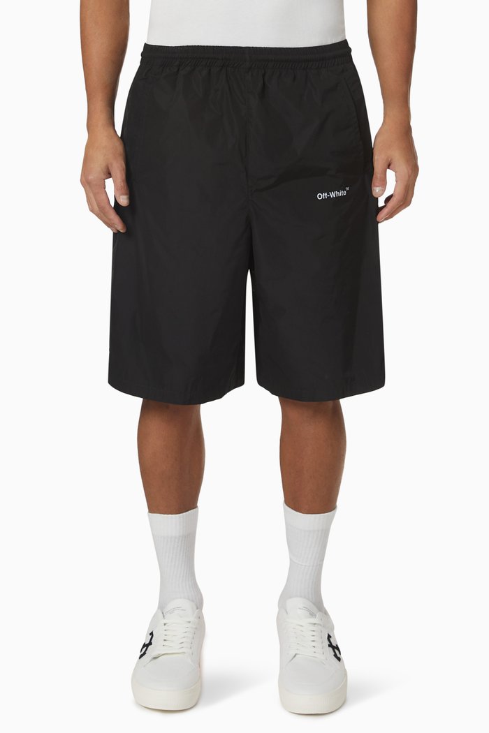 

Diag Track Shorts, White
