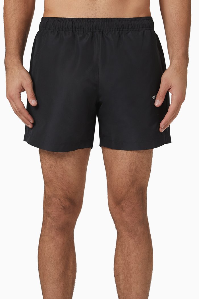 

Single Arrow Swim Shorts in Technical Fabric, Black