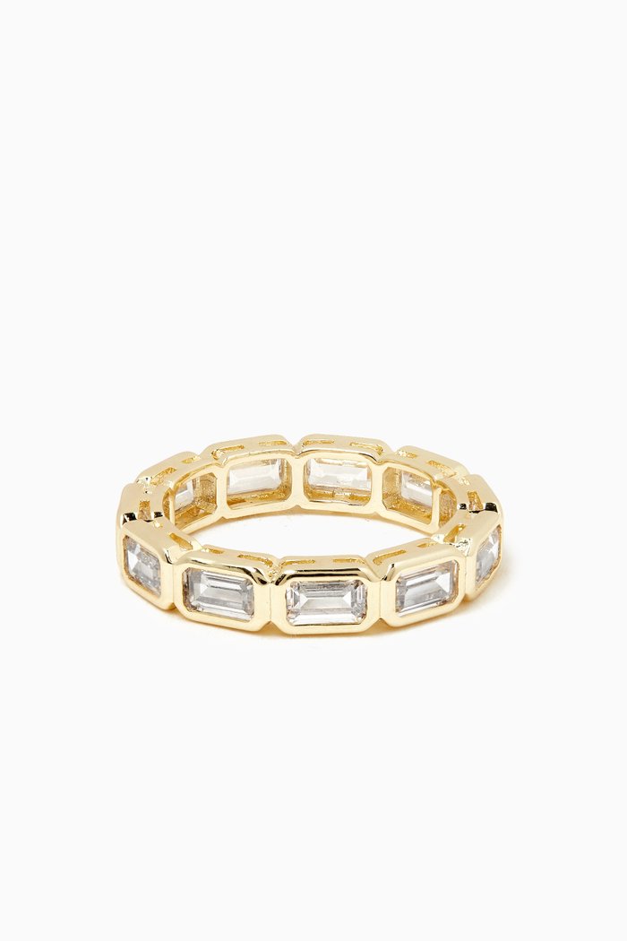 

Baguette CZ Eternity Ring in Gold-plated Brass