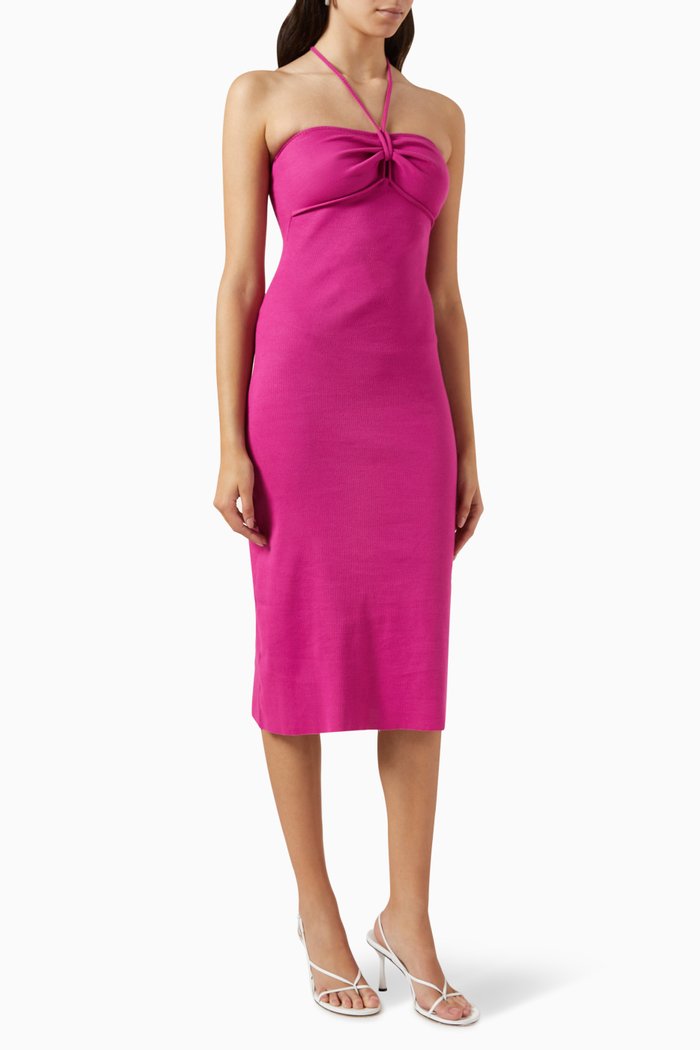 

Distillery Midi Dress in Organic-cotton Marled Rib, Pink