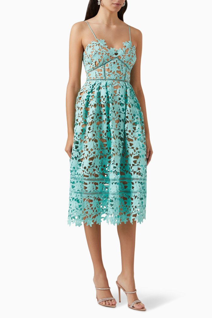 

Midi Dress in Azaelea Lace, Blue
