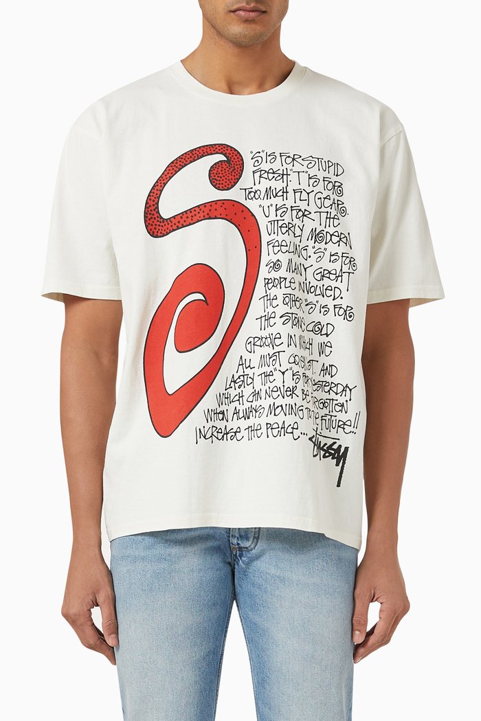 S Talk T-shirt in Cotton Jersey, White