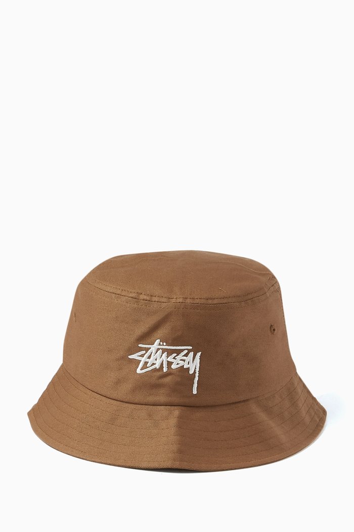 

Big Stock Bucket Hat in Cotton, Brown