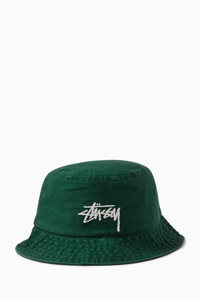 

Big Stock Bucket Hat in Cotton, Green