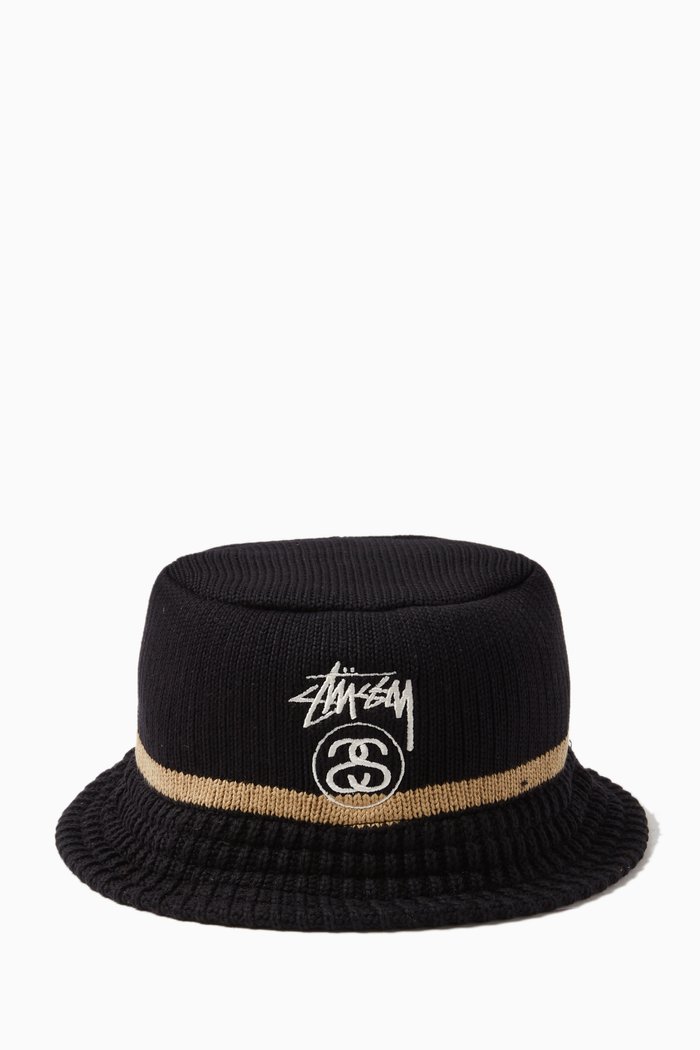 

SS-Link Knit Bucket Hat in Cotton, Black
