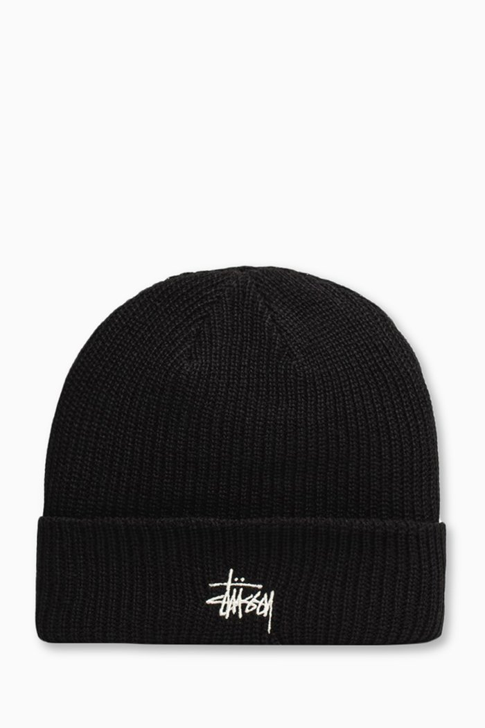 

Basic Cuff Beanie in Rib Knit, Black